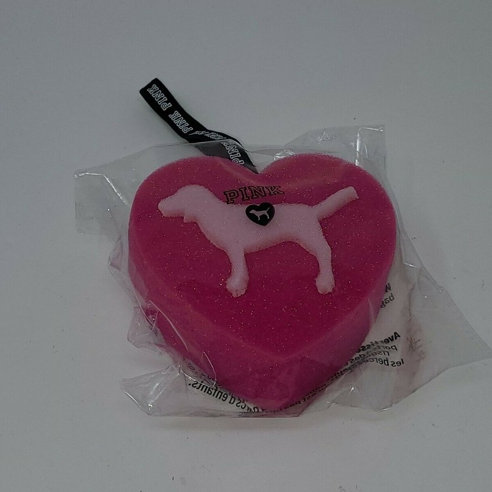 Victoria's Secret Pink Sponge Loofah Heart w/ dog